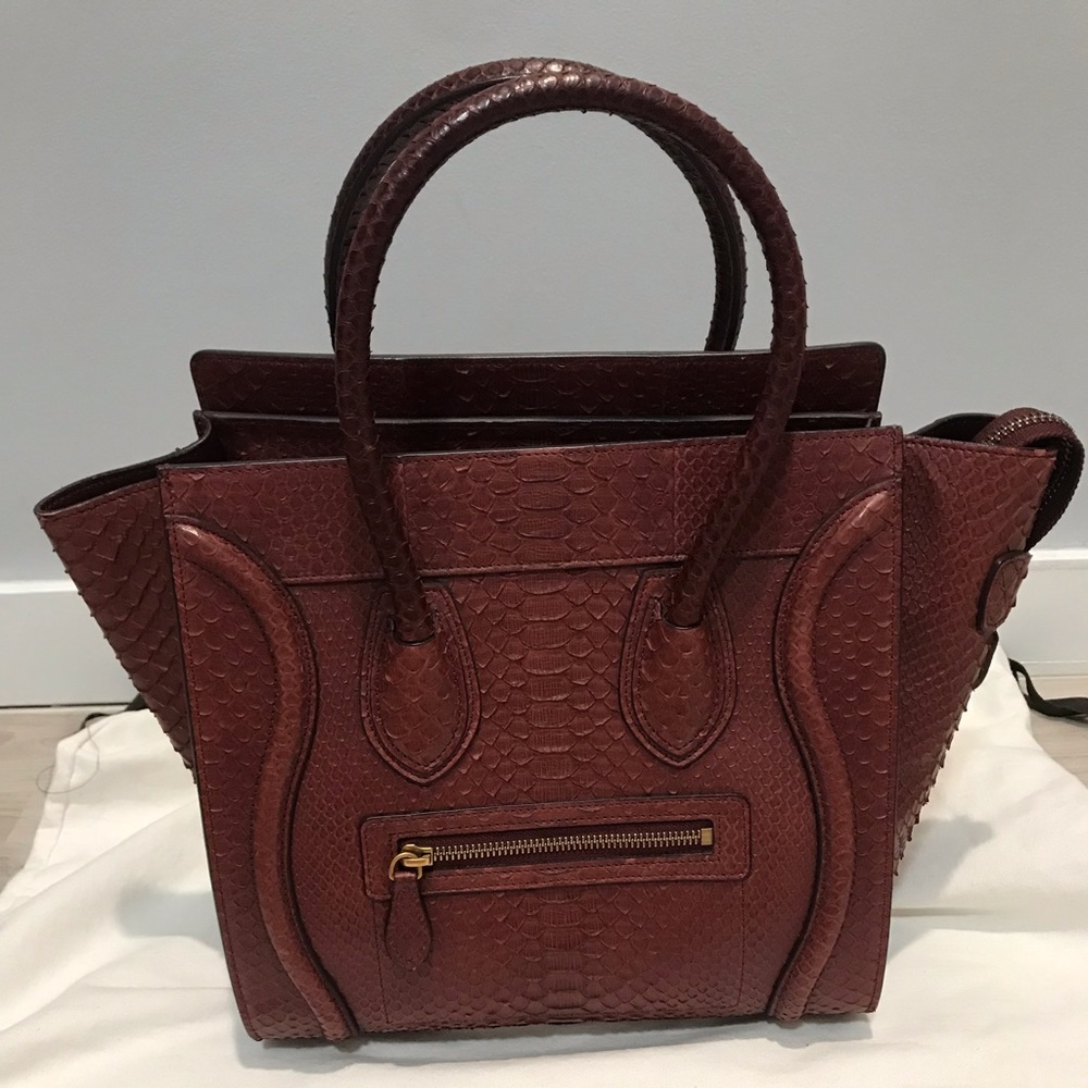 Authentic Celine Python Micro Luggage Bag - image 1